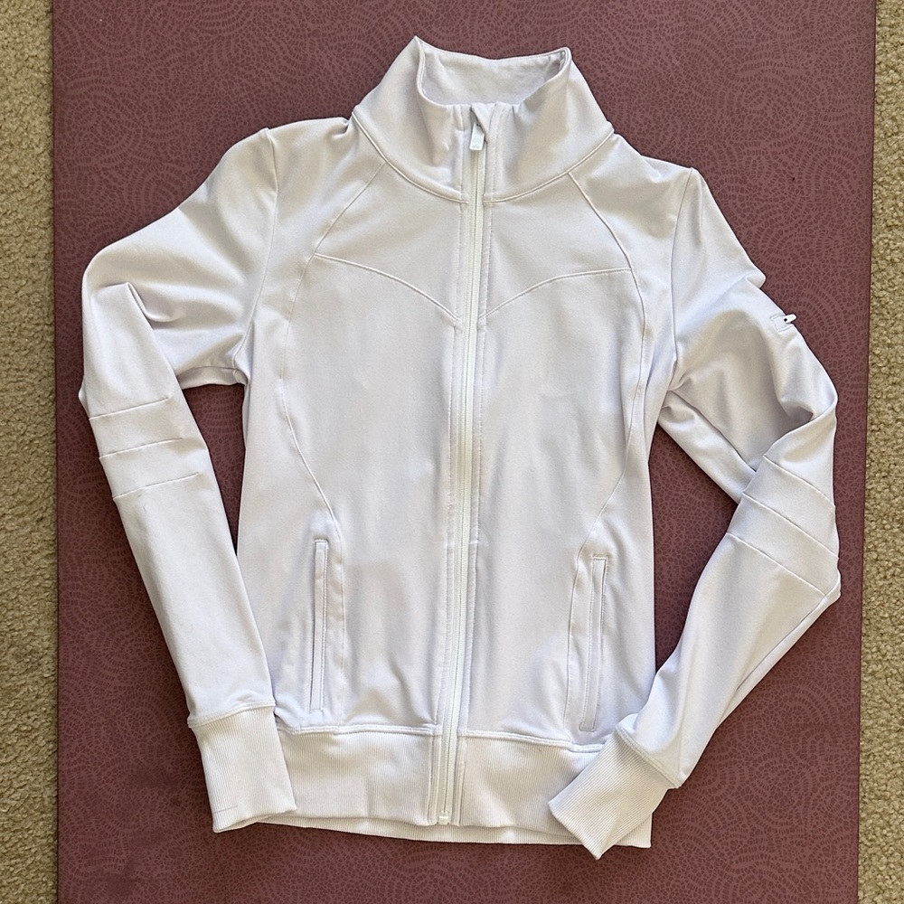 ALO Yoga Zip-Up Jacket, White, XS